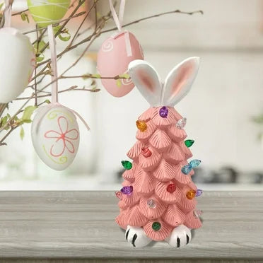 Easter decorated Christmas tree with a rabbit